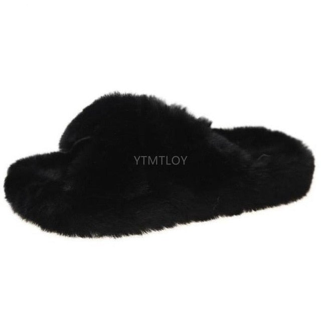 Summer Fluffy Raccoon Fur Slippers Shoes Women Real Fox Fur Flip Flop Flat Furry Fur Slides Outdoor Sandals Woman Amazing Shoes