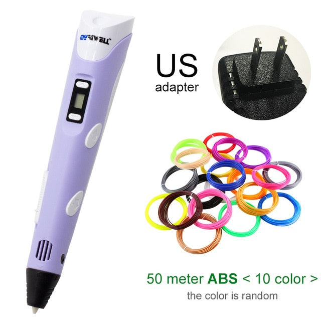 Myriwell 3D Pen DIY 3D Printer Pen Drawing Pens 3d Printing Best for Kids With ABS Filament 1.75mm Christmas Birthday Gift