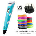 Myriwell 3D Pen DIY 3D Printer Pen Drawing Pens 3d Printing Best for Kids With ABS Filament 1.75mm Christmas Birthday Gift