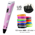 Myriwell 3D Pen DIY 3D Printer Pen Drawing Pens 3d Printing Best for Kids With ABS Filament 1.75mm Christmas Birthday Gift