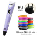 Myriwell 3D Pen DIY 3D Printer Pen Drawing Pens 3d Printing Best for Kids With ABS Filament 1.75mm Christmas Birthday Gift