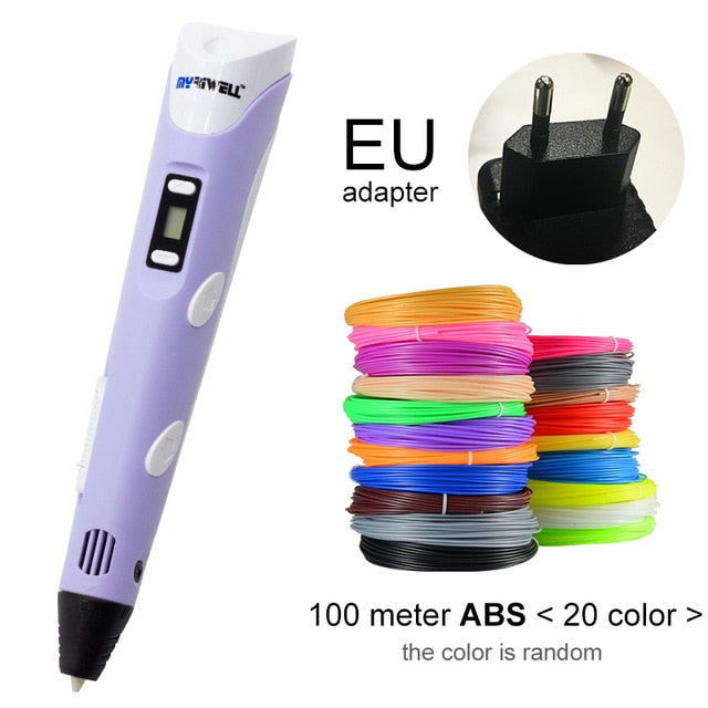 Myriwell 3D Pen DIY 3D Printer Pen Drawing Pens 3d Printing Best for Kids With ABS Filament 1.75mm Christmas Birthday Gift