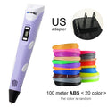 Myriwell 3D Pen DIY 3D Printer Pen Drawing Pens 3d Printing Best for Kids With ABS Filament 1.75mm Christmas Birthday Gift