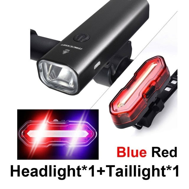 Bicycle Light LED Bike Super Bright Front Rear Lighting Set Lantern For Cycling Flashlight USB Rechargeable COB Lamp Accessories