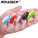WDAIREN Rotating Spinner Fishing Lure 2.5g 3.5g 5.5g Spoon Sequins Metal Hard Bait Treble Hooks Wobblers Bass Pesca Tackle