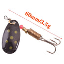 WDAIREN Rotating Spinner Fishing Lure 2.5g 3.5g 5.5g Spoon Sequins Metal Hard Bait Treble Hooks Wobblers Bass Pesca Tackle