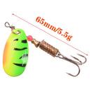 WDAIREN Rotating Spinner Fishing Lure 2.5g 3.5g 5.5g Spoon Sequins Metal Hard Bait Treble Hooks Wobblers Bass Pesca Tackle