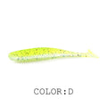 Supercontinent  Soft Lures 50mm 75mm 100mm  Baits Fishing Lure Leurre Shad Double Color Silicone Bait T Tail Wobblers