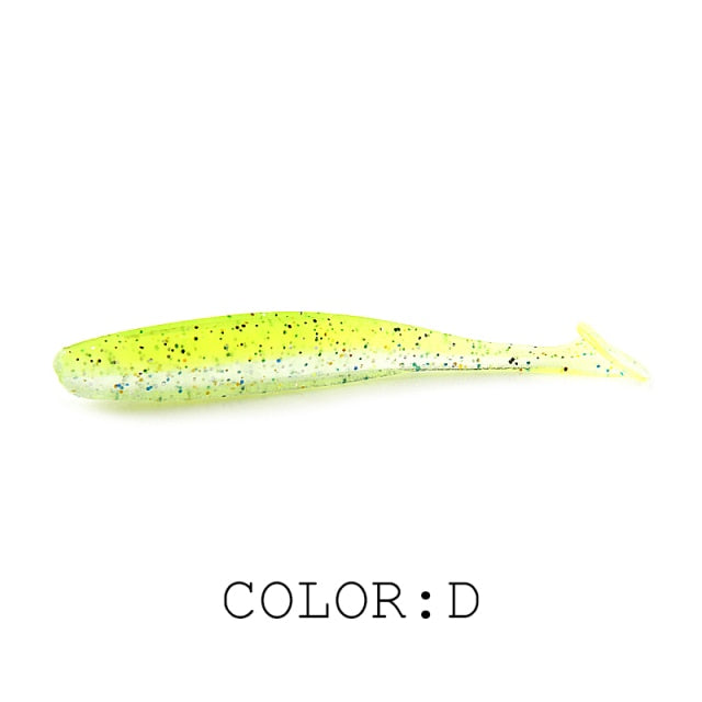 Supercontinent  Soft Lures 50mm 75mm 100mm  Baits Fishing Lure Leurre Shad Double Color Silicone Bait T Tail Wobblers