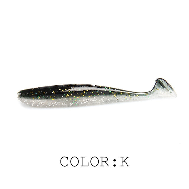 Supercontinent  Soft Lures 50mm 75mm 100mm  Baits Fishing Lure Leurre Shad Double Color Silicone Bait T Tail Wobblers