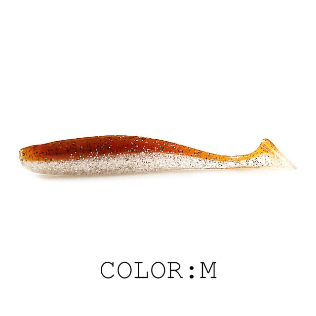 Supercontinent  Soft Lures 50mm 75mm 100mm  Baits Fishing Lure Leurre Shad Double Color Silicone Bait T Tail Wobblers