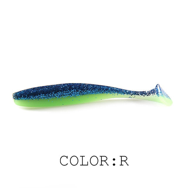 Supercontinent  Soft Lures 50mm 75mm 100mm  Baits Fishing Lure Leurre Shad Double Color Silicone Bait T Tail Wobblers