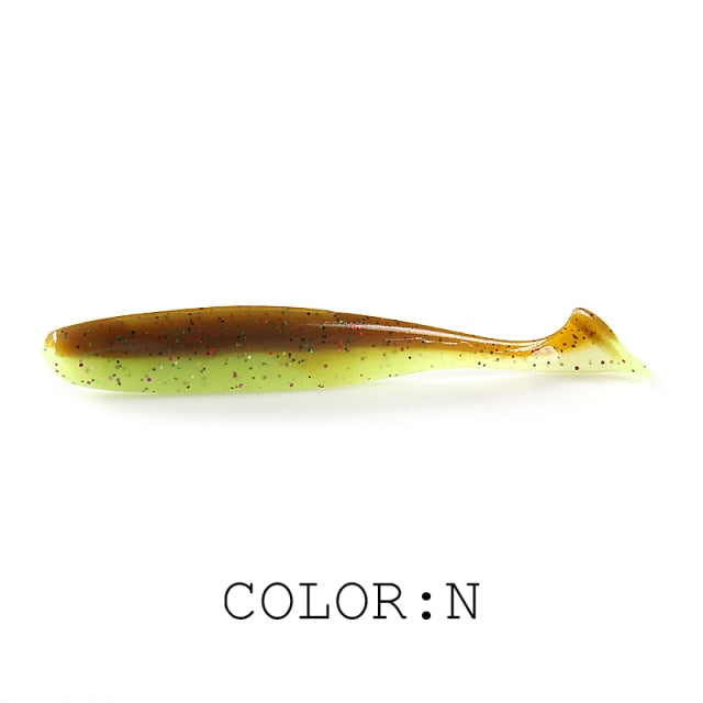 Supercontinent  Soft Lures 50mm 75mm 100mm  Baits Fishing Lure Leurre Shad Double Color Silicone Bait T Tail Wobblers
