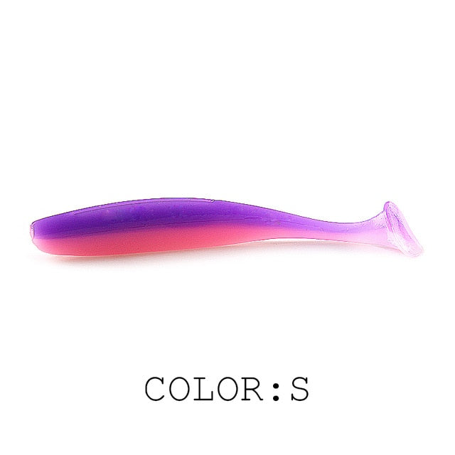 Supercontinent  Soft Lures 50mm 75mm 100mm  Baits Fishing Lure Leurre Shad Double Color Silicone Bait T Tail Wobblers