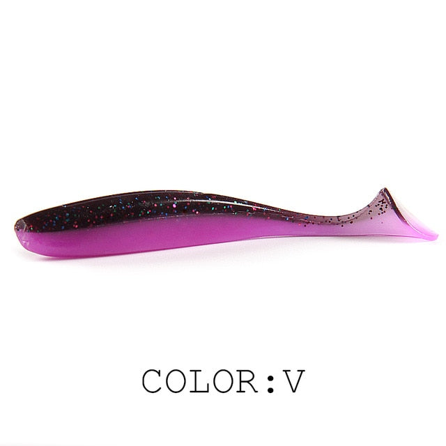 Supercontinent  Soft Lures 50mm 75mm 100mm  Baits Fishing Lure Leurre Shad Double Color Silicone Bait T Tail Wobblers