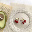 AOMU 2020 New Japan Korean Cherry Fruit Shaped Drop Earrings For Women Sweet Girls Cute Brincos Line Pendientes Jewelry Gifts