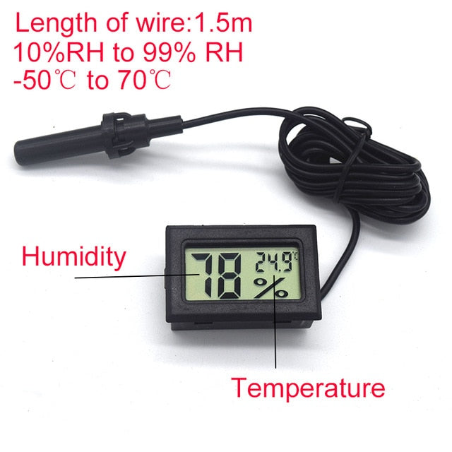 Mini Digital Humidity Meter Thermometer Hygrometer Sensor Gauge LCD Temperature Refrigerator Aquarium Monitoring Display Indoor