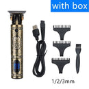 USB Rechargeable Hair Trimmer Electric Cordless Skeleton Hair Clipper Shaver Trimmer Men Barber Hair Cutting Machine 0mm Razor