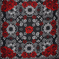New Design Fashion Hip Hop 100% Cotton Skull Bandana Square Scarf Black Paisley Bicycle Headband For Women/Men/Boys/Girls