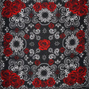 New Design Fashion Hip Hop 100% Cotton Skull Bandana Square Scarf Black Paisley Bicycle Headband For Women/Men/Boys/Girls