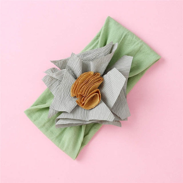 Balleenshiny Infant Child Hair Band Three-dimensional Alloy Rhinestone Crown Headdress Baby Girl Mesh Elastic Headband Turban