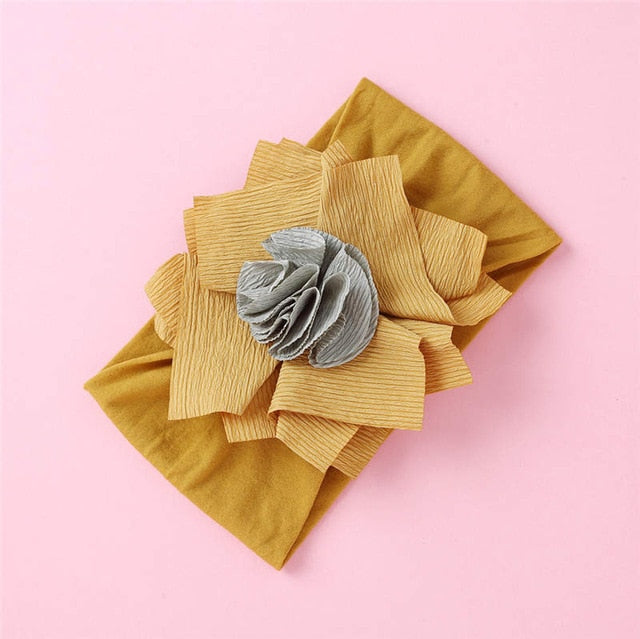 Balleenshiny Infant Child Hair Band Three-dimensional Alloy Rhinestone Crown Headdress Baby Girl Mesh Elastic Headband Turban