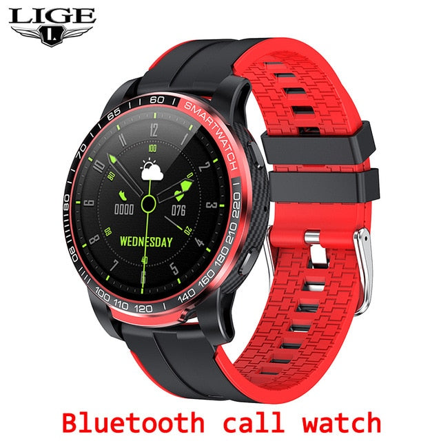 LIGE Men Smart Watch Men Bluetooth Call Waterproof Sports Fitness Watch Health Tracker Weather smartwatch Women For Android Ios
