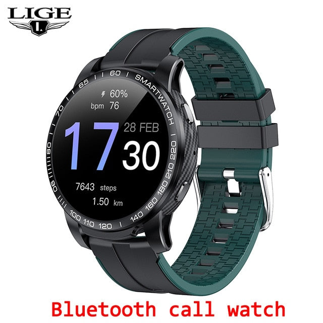 LIGE Men Smart Watch Men Bluetooth Call Waterproof Sports Fitness Watch Health Tracker Weather smartwatch Women For Android Ios