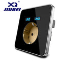 Jiubei  White Crystal Glass Panel 2A Dual USB Port Wall Charger Adapter Charging Socket With USB Wall Adapter EU Plug Socket Pow