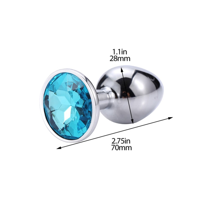 Anal Plug Sex Toys Mini Round Metal Crystal Jewelry Women / Men for Butt Plug Small Unisex Adult Sex Store