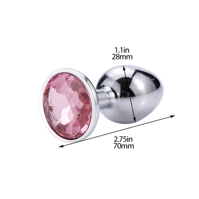 Anal Plug Sex Toys Mini Round Metal Crystal Jewelry Women / Men for Butt Plug Small Unisex Adult Sex Store