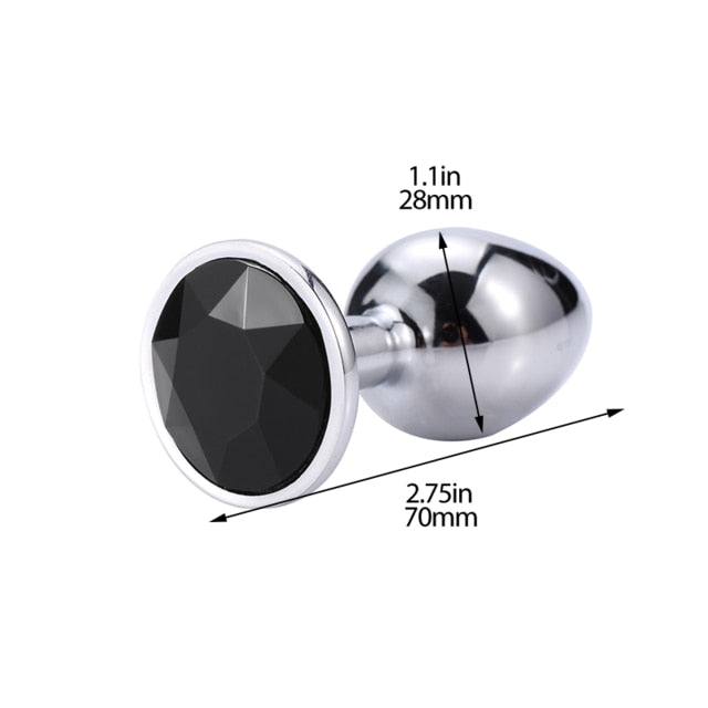 Anal Plug Sex Toys Mini Round Metal Crystal Jewelry Women / Men for Butt Plug Small Unisex Adult Sex Store
