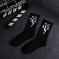 1 pair Men Fashion Hip Hop Hit Color On Fire Crew Socks Red Flame Blaze Power Torch Hot Warmth Street Skateboard Cotton Socks