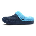 PULOMIES Men and Women Winter Slippers Fur Slippers Warm Fuzzy Plush Garden Clogs Mules Slippers Home Indoor Couple Slippers