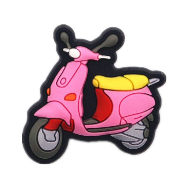 Original Shoe Charms Pink Roller Skates Girl Boxing Gloves Lips High heels Shoe Decoration Accessories for Croc jibz Kids Party