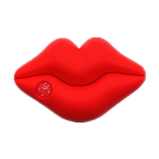 Original Shoe Charms Pink Roller Skates Girl Boxing Gloves Lips High heels Shoe Decoration Accessories for Croc jibz Kids Party