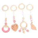 Baby Play Gym Frame Wooden Beech Activity Gym Frame Stroller Hanging Pendants Toys Teether Ring Nursing Rattle Toys Room Decor