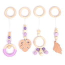 Baby Play Gym Frame Wooden Beech Activity Gym Frame Stroller Hanging Pendants Toys Teether Ring Nursing Rattle Toys Room Decor