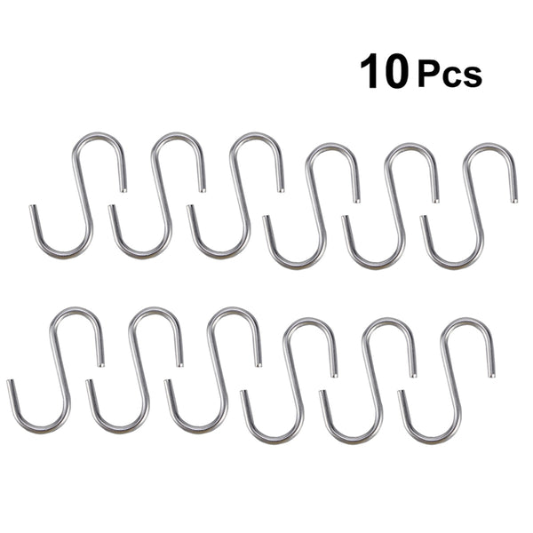 10 Pcs Heavy Duty S Shaped Hooks Kitchen Spoon Pan Pot Utensils Hangers Clasp Over The Door Closet Clothes Rack Tool