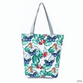 Miyahouse Summer Green Leaf Printed Women Handbag Foldable & Reusable Beach Bag Large Capacity Canvas Travel Bag For Female