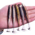 Proleurre Shad Worm Soft Bait 95mm 75mm 50mm T Tail Jigging Wobblers Fishing Lure Tackle Bass Pike Aritificial Silicone Swimbait