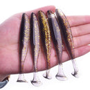 Proleurre Shad Worm Soft Bait 95mm 75mm 50mm T Tail Jigging Wobblers Fishing Lure Tackle Bass Pike Aritificial Silicone Swimbait
