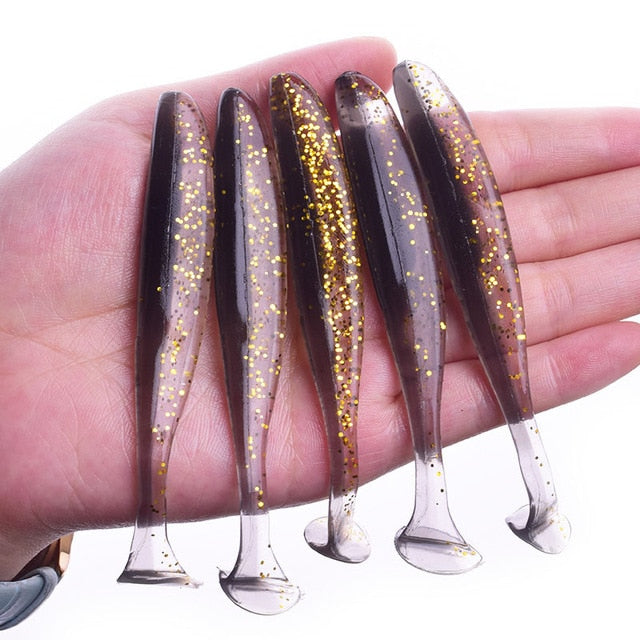 Proleurre Shad Worm Soft Bait 95mm 75mm 50mm T Tail Jigging Wobblers Fishing Lure Tackle Bass Pike Aritificial Silicone Swimbait