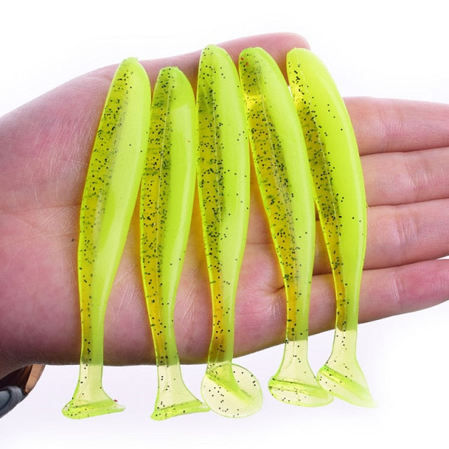 Proleurre Shad Worm Soft Bait 95mm 75mm 50mm T Tail Jigging Wobblers Fishing Lure Tackle Bass Pike Aritificial Silicone Swimbait