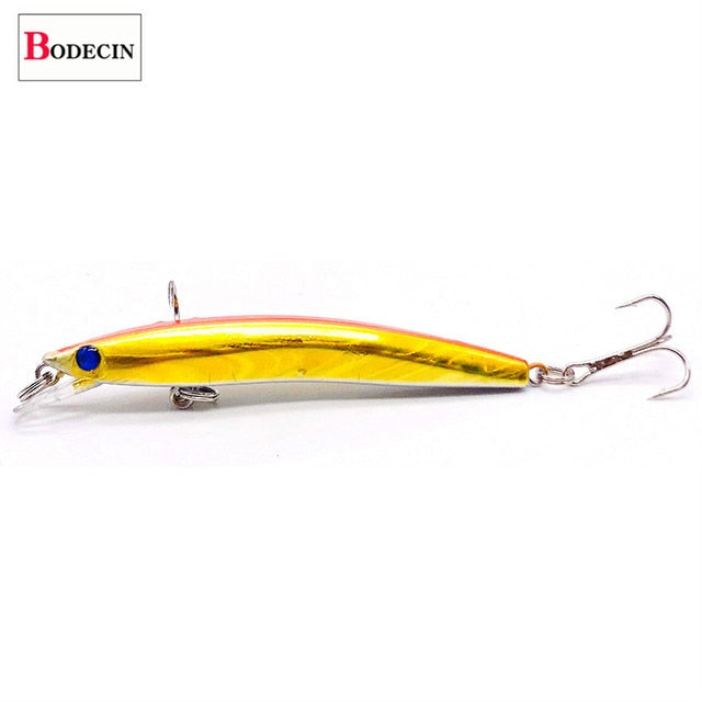 Wobbler Minnow Floating Hard Plastic Artificial Bait For Fishing Lure Tackle Bass 8cm 3d Eyes Topwater 2 Fish Hook Crankbait 1pc