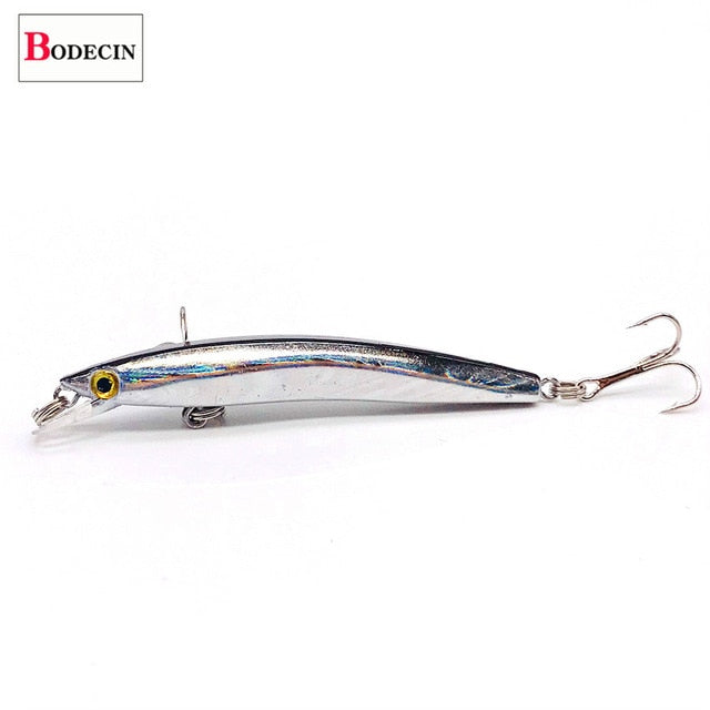 Wobbler Minnow Floating Hard Plastic Artificial Bait For Fishing Lure Tackle Bass 8cm 3d Eyes Topwater 2 Fish Hook Crankbait 1pc