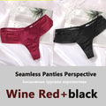 2PCS/Set Sexy Women's G-string Panties Seamless Panties Perspective Underwear See-Through Underpants Girls Intimates Lingerie