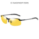 HOOBAN Vintage Photochromic Sunglasses Men Fashion Rectangle Polarized Sun Glasses Male Driving Chameleon Eyewear Night Vision