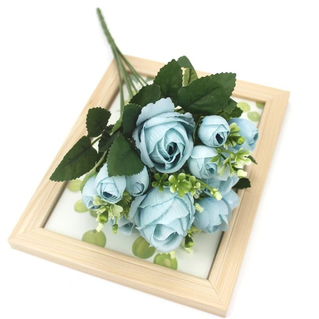 A bunch of beautiful artificial peony roses silk flowers DIY home garden party wedding decoration artificial flowers