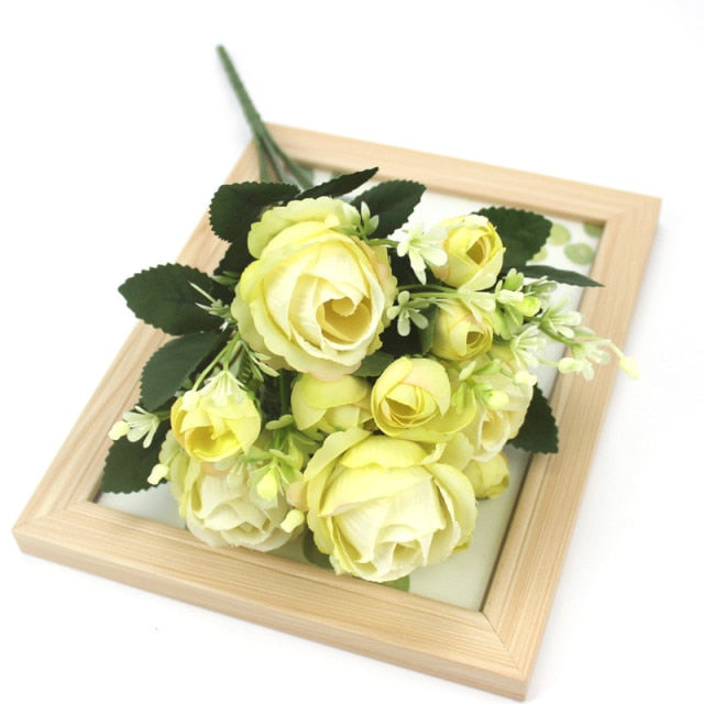 A bunch of beautiful artificial peony roses silk flowers DIY home garden party wedding decoration artificial flowers